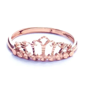 Кольца с короной из фиолетового золота 585 пробы 14K из розового золота с короной для женщин яркая звезда простой свет роскошные вечерние ювелирные изделия для помолвки аксессуары - Изображение 1  