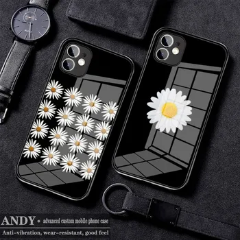 Чехол для телефона Cute Flower Little Daisy из закаленного стекла для iPhone 14 13 11 12 Pro 8 7 Plus X 13 Pro MAX XR XS MINI Covers - Изображение 1  