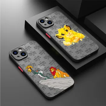 Матовый Чехол Для Apple iPhone 15 14 13 SE 12 11 XS Mini Pro Max 8 7 6S 6 XR X Plus Матовый Чехол Для Телефона Disney Lion King Cute Simba - Изображение 1  