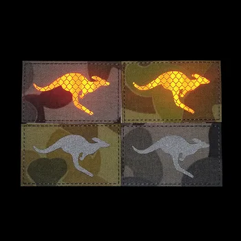 Австралийский кенгуру 3D Светоотражающий ИК-Тактический Патч с вышивкой Камуфляжный Тактический Значок Аппликация с Крючком и Петлей для куртки рюкзака - Изображение 1  