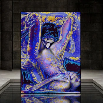 Новая алмазная живопись 5D, современная абстрактная эстетика, искусство, Сексуальные пары Любят Целоваться, Алмазная вышивка, Украшение для дома, Мозаика - Изображение 1  