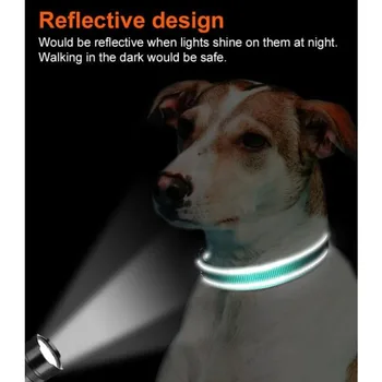 Светоотражающий ошейник для собак с подкладкой из мягкого неопрена, Дышащие Регулируемые нейлоновые ошейники для собак для маленьких средних и крупных собак - Изображение 1  
