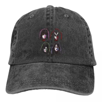 Kiss Solo Heads, мужская и Женская бейсболка, бренд Rock, Потертые кепки, шляпа, Винтажные головные уборы для тренировок на открытом воздухе - Изображение 1  