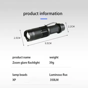 1/3шт Мини-перезаряжаемый светодиодный фонарик Использует бусины лампы XPE + COB на расстоянии 100 метров освещения, используемые для приключений, кемпинга и т.д. - Изображение 2  