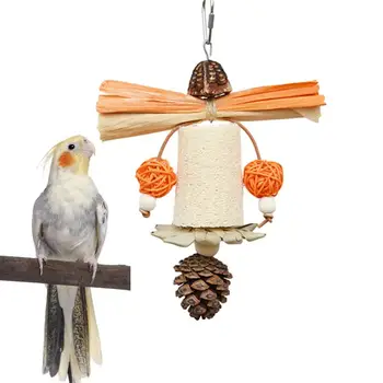 Игрушки для попугаев, прочный портативный, подвешиваемый, жевательный, многослойный дизайн, Увлекательные разнообразные игрушки для попугаев, товары для птиц - Изображение 2  