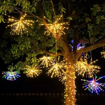 Высокая Яркость Рождественская елка Подвесные Огни Фейерверка 88 светодиодных наружных Звездных огней СВЕТОДИОДНЫЙ Фейерверк из медной проволоки Сказочные Огни - Изображение 2  