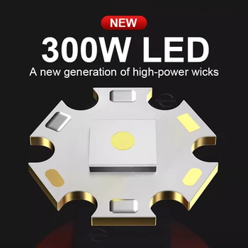Белый лазерный фонарик мощностью 300 Вт, COB, мощный светодиодный фонарик, USB, перезаряжаемый Встроенный аккумулятор с дисплеем питания - Изображение 2  